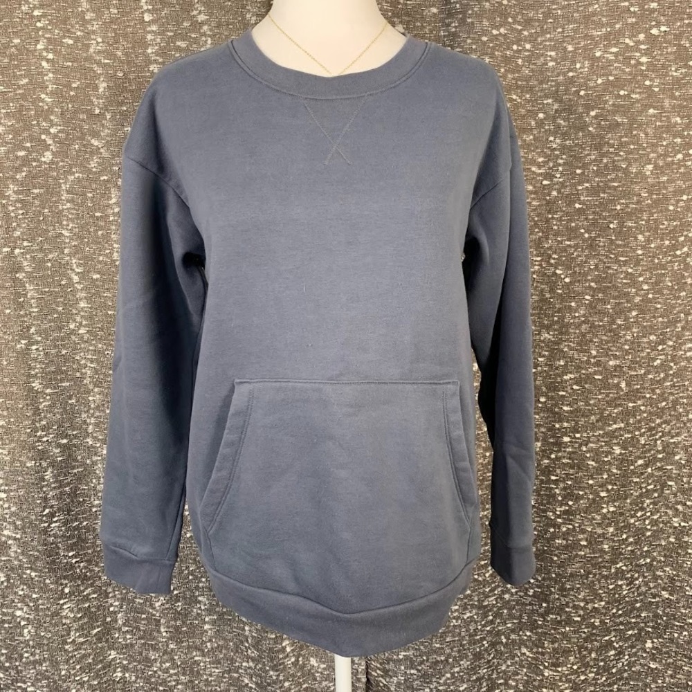 Mondetta‎ Blue Crewneck Pocket Sweatshirt Pullover Long Sleeve Women's Medium